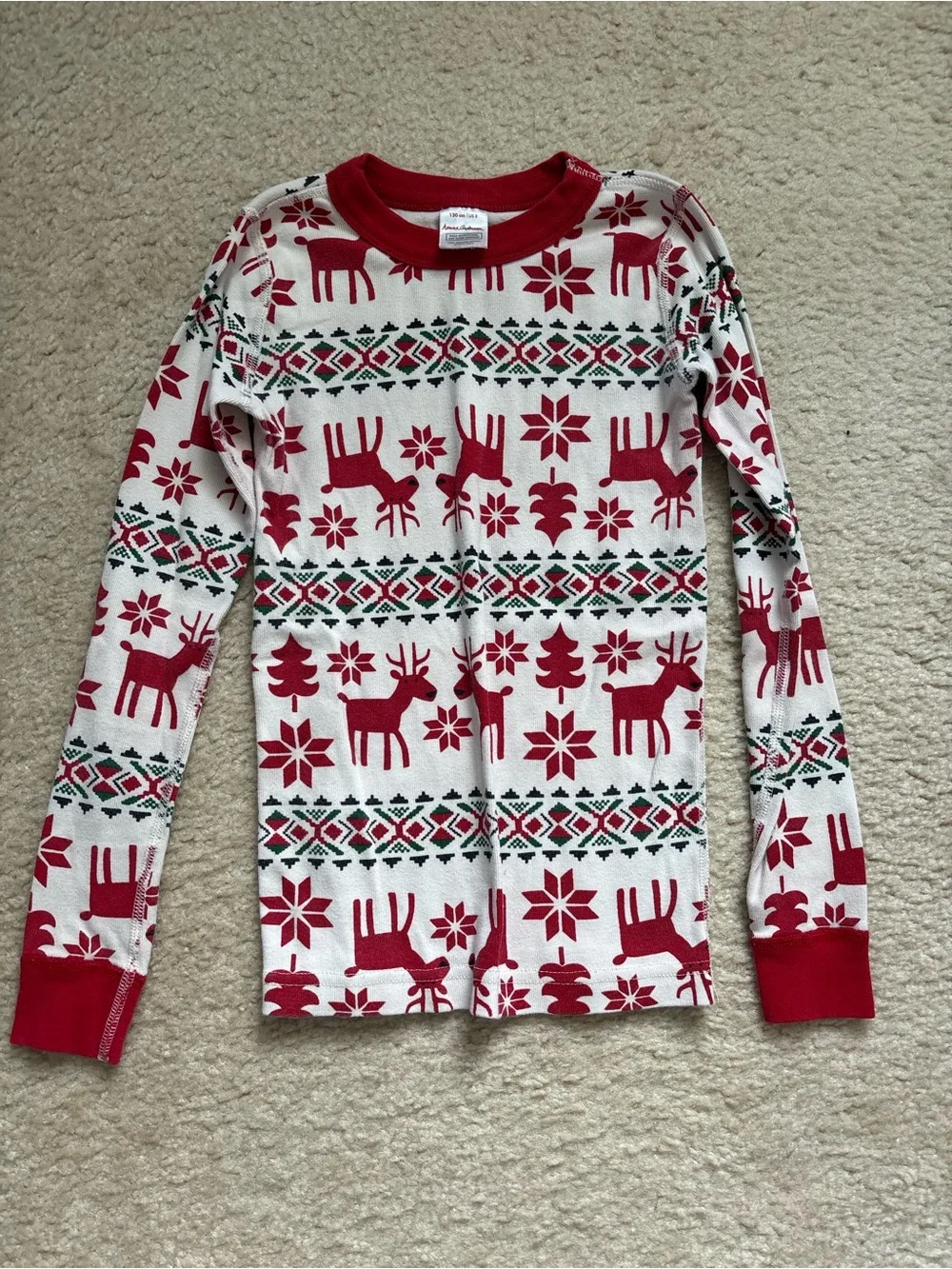 Size 8 Hanna Andersson Christmas Reindeer Pajama Set